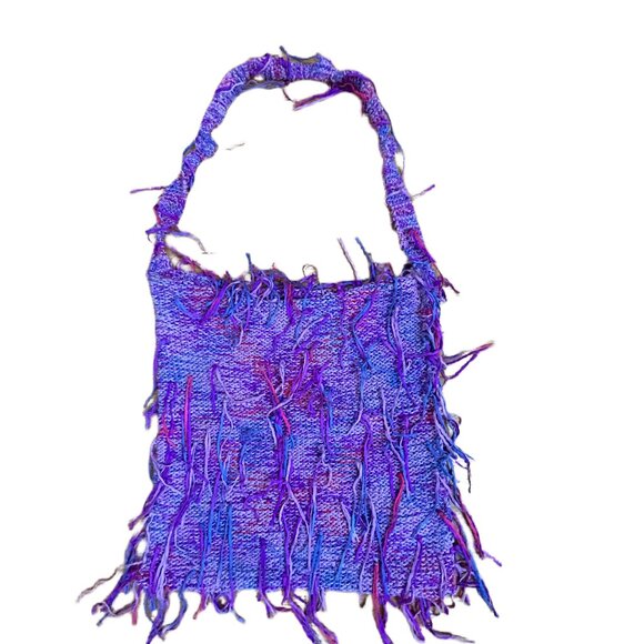 HANDMADE KNITTED HOBO BAG MULTI-COLOR - Picture 10 of 10